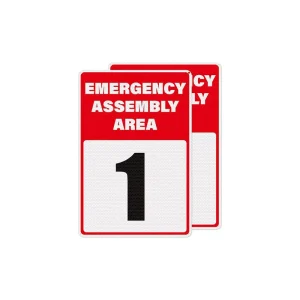 Customized Durable Pvc Reflective Film Anti Corrosion Aluminum Alloy Safety Warning Signs for Emergency Assembly Points