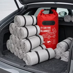 Customized Packaging OEM ODM EV Car Fire Blanket High Quality Silicone Coated Fiberglass 550 Flame Retardant