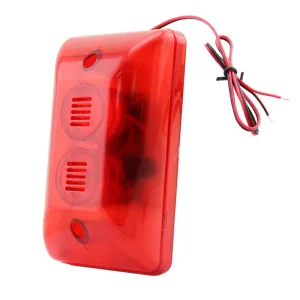 DC 12V Flash and Sound Fire Alarm with 105dB Siren ABS Material