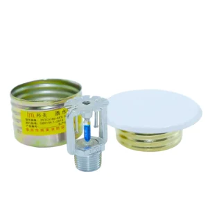 DN15 Q5 K80 141℃ Degree with White Cover Plate Brass Chrome Automatic Concealed Fire Sprinkler Head