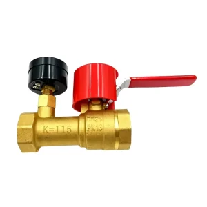 DN25 K115 Brass Fire Sprinkler Inspector’s Test Valve with Pressure Gauge 1 Inch DN25 Terminal Water Test Valve for Fire System