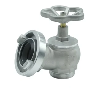 DN50 Angle Landing Valve BSP Thread with Connector for Fire Fighting System Aluminium Alloy Indoor Fire Hydran