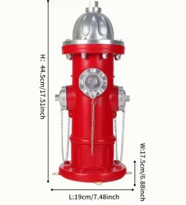 Decorative Fire Hydrant Resin Statue Large Red Fire Hydrant Figurine for Garden Decor