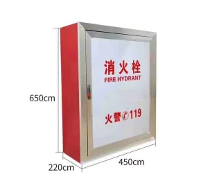 Direct Manufacturer Price High Strength Stainless Steel Glass Fire Extinguisher Cabinet Wall Mounted Customizable Size Fire Hose