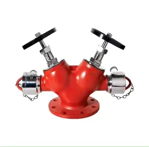 Double Exit Cast Iron SN50 SN65 Brass Landing Valve Flange Type Fire Hydrant 1.6Mpa Firefighting Equipment Accessory