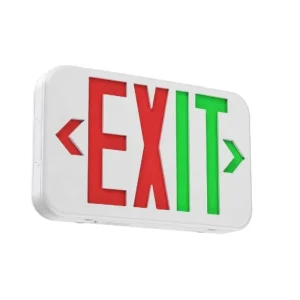 Double Face Selectable Red And Green Letters Dual Color Emergency Light Exit Sign Led