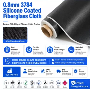 Double Side Liquid Silicone Coated 3784 Fiberglass Cloth 300g for Fire Rated Textile Supply