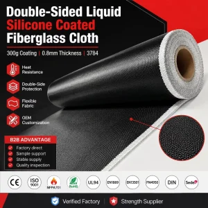 Double Sided 300g Silicone Coated Fiberglass Cloth 3784 for Welding Spark Protection