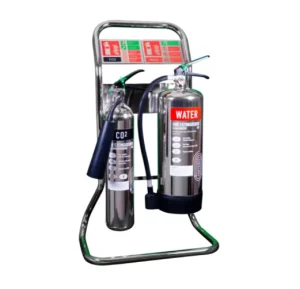 Double Tubular Chrome Fire Extinguisher Stand Essential Firefighting Equipment Accessory