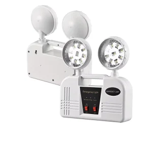 Dual-head LED Emergency Light 3 Hour Illumination IP30 Rated High CRI 90 Wall Mounted Stairway Corridor Safety Fire Light Li-ion