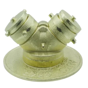 Ductile Cast Iron Two-Way Inlet Breeching Siamese Connection 4×2.5×2.5 Inch Fire Department Connection FDC for Sprinkler System