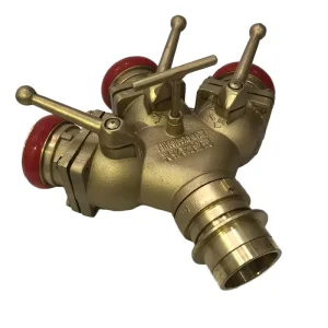 Durable Brass Spiral Lock Quick Gate Valve 2 Way 3 Way 4 Way Inlets Firefighting Equipment Accessory with Flexible Feature