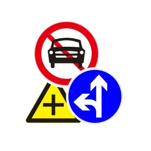 Durable Reflective Traffic Sign Board Aluminum Caution Signs to Prohibit Traffic on Roads Steel Material