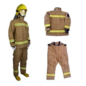 EN 469 Standard Fireman Suit with 4 Layer Aramid Material Structure and Reflective Stripe Firefighter Clothing