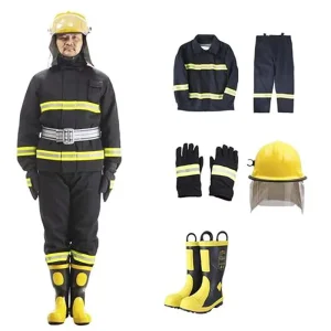 EN Standard Fire Suit Waterproof Fireproof Fire Fighting Suit Safety Wear Fireman’s Outfit