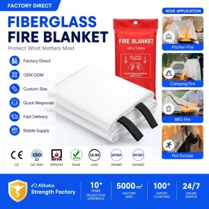 EN1869 Fiberglass Fire Safety Blanket for Kitchen Household Emergency Fire Control