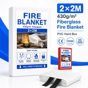 EN1869 Tested 2m Fire Safety Blanket PVC Box Fiberglass Fabric for Industrial Protection