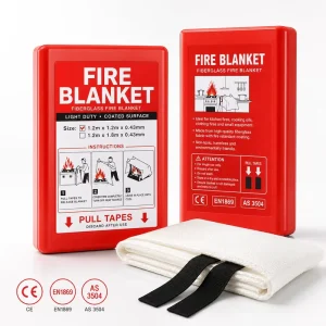 EN1869 Tested Fiberglass Fire Blanket PVC Hard Box Single Pack for Kitchen Hotel RV Workshop Use
