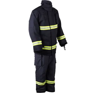 EN469 4-Layer Navy Blue Firefighter Suit Fireman Firefighting Uniform with Meta-Aramid Para-Aramid Material 3.2Kg Weight