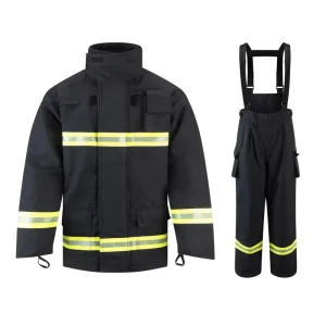 EN469 4-Layer Navy Blue Firefighting Suit Style 14 Aramid for Firemen