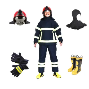 EN469 4 Layers Aramid Nomex IIIA Navy Blue Firefighter Turnout Fire Fighting Suit for Fire Rescue