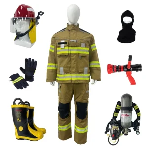 EN469 Firefighter Suit NOMEX IIIA Fireman Jacket Pants Flame Resistant Fire Fighting Equipment Helmet Gloves Hood Boots SCBA S21