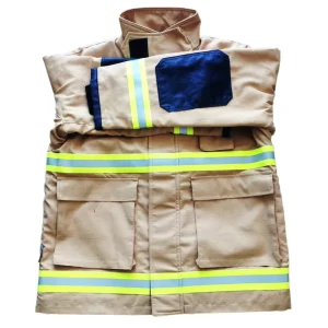 EN469 High Performance Khaki Fire Resistant Aramid Protective Suit Turnout Gear for Firefighters Rescue Safety