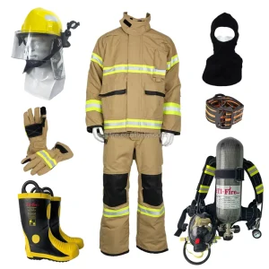EN469 NOMEX IIIA Firefighter Suit Fireman Jacket Pants Flame Resistant Fire Fighting Equipment Helmet Gloves Hood Boots SCBA S10