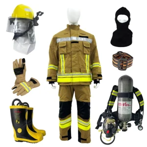 EN469 NOMEX IIIA Firefighter Suit Fireman Jacket Pants Flame Resistant Fire Fighting Equipment Helmet Gloves Hood Boots SCBA S12