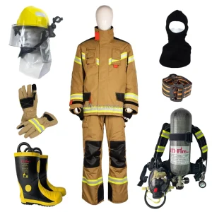 EN469 NOMEX IIIA Firefighter Suit Fireman Jacket Pants Flame Resistant Fire Fighting Equipment Helmet Gloves Hood Boots SCBA S13