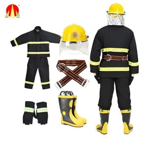 EN469 Protective Firefighting Suit Flame Retardant Fireproof Reflective Cotton Aramid Material Safety Features