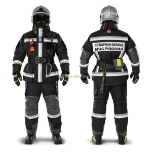 EN469 Russian Structural Firefighting Suit ISO NOMEX Aramid Turnout Gear Fireproof Protective Clothing GOST