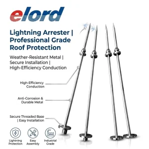 EPA 1 200kA High Discharge Capacity Lightning Arrester Stainless Steel Lightning Rod Building Industrial Protection