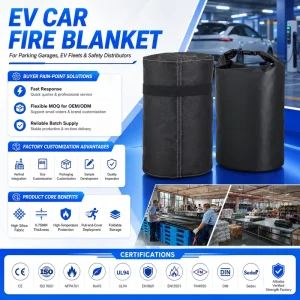 EV Battery Fire Protection Blanket High Temperature Resistant Custom
