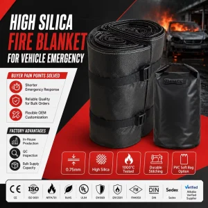 EV Battery Thermal Runaway Fire Blanket High Silica Fiber