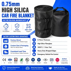 EV Battery Thermal Runaway Fire Blanket OEM Factory High Silica Fiber Supply