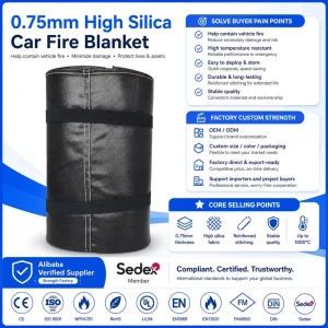 EV Fire Blanket High Temperature Resistant Fiberglass 0.75mm