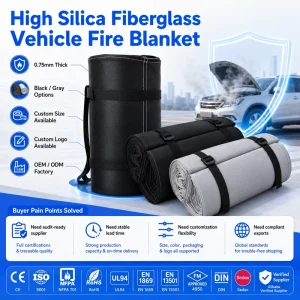EV Fire Blanket OEM Supplier Car Battery Fire Protection High Temperature Resistant