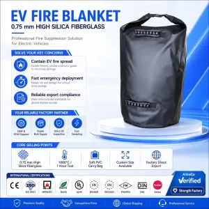 EV Fire Protection Blanket High Silica Fiberglass OEM Factory Direct Supply