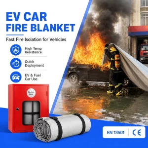 Easy Carry Extreme Large 6*8m 6*9m Silicon Coated Car Fire Blanket for Vehicles with Backpack
