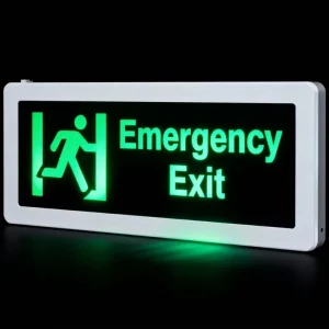Edge Lit Emergency Exit Sign with Aluminum Housing for Corridor and Stairwell Mounting Applications