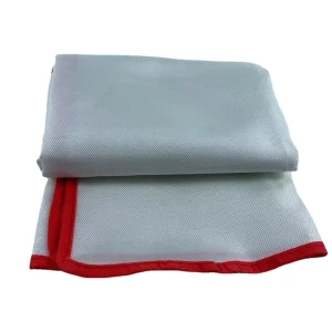 Emergency 1*1M Fiberglass Fire Blanket with PVC Box Home Use Heat Resistant White Two Grommets on Each Corner