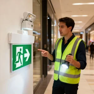 Emergency Exit Sign With LED IP65 Rated 3 Hours Backup Wall Mounted