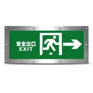 Emergency Exit Sign with IP67 Stainless Steel Safety Exit Indicator With LED Light