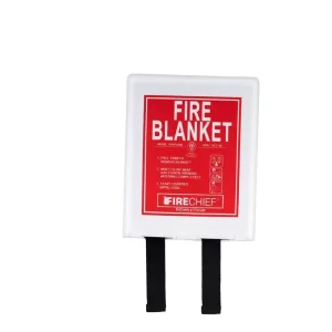 Emergency Fire Blanket 1m X 1m Rigid Case White BS EN 1869 Certified Made in China for Home Kitchen & Garage