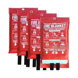 Emergency Fire Blanket 40″ X 40″ Fiberglass White No Grommet Holes for Home and Kitchen Use Fire Protection