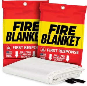 Emergency Fire Blanket Fiberglass Safety Blanket Heat Resistant White 40x40in Home Use for Kitchen Grease and Electrical Fires