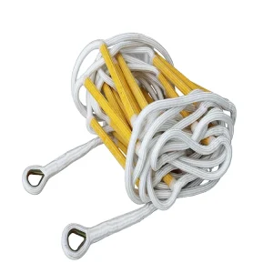 Emergency Fire Escape Safety Rope Ladder Nylon Yellow 23mm Diameter 33cm Step Length Hook For Marine Rescue Climbing
