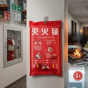 Emergency Fire Safety Blanket Fiberglass 0.45mm Thick High Temperature Resistant for Home Hotel Restaurant