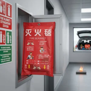 Emergency Fire Suppression Coated Fiberglass Fire Blanket 6FT X 8FT Heat Resistant for Kitchen Home Hotel Safety
